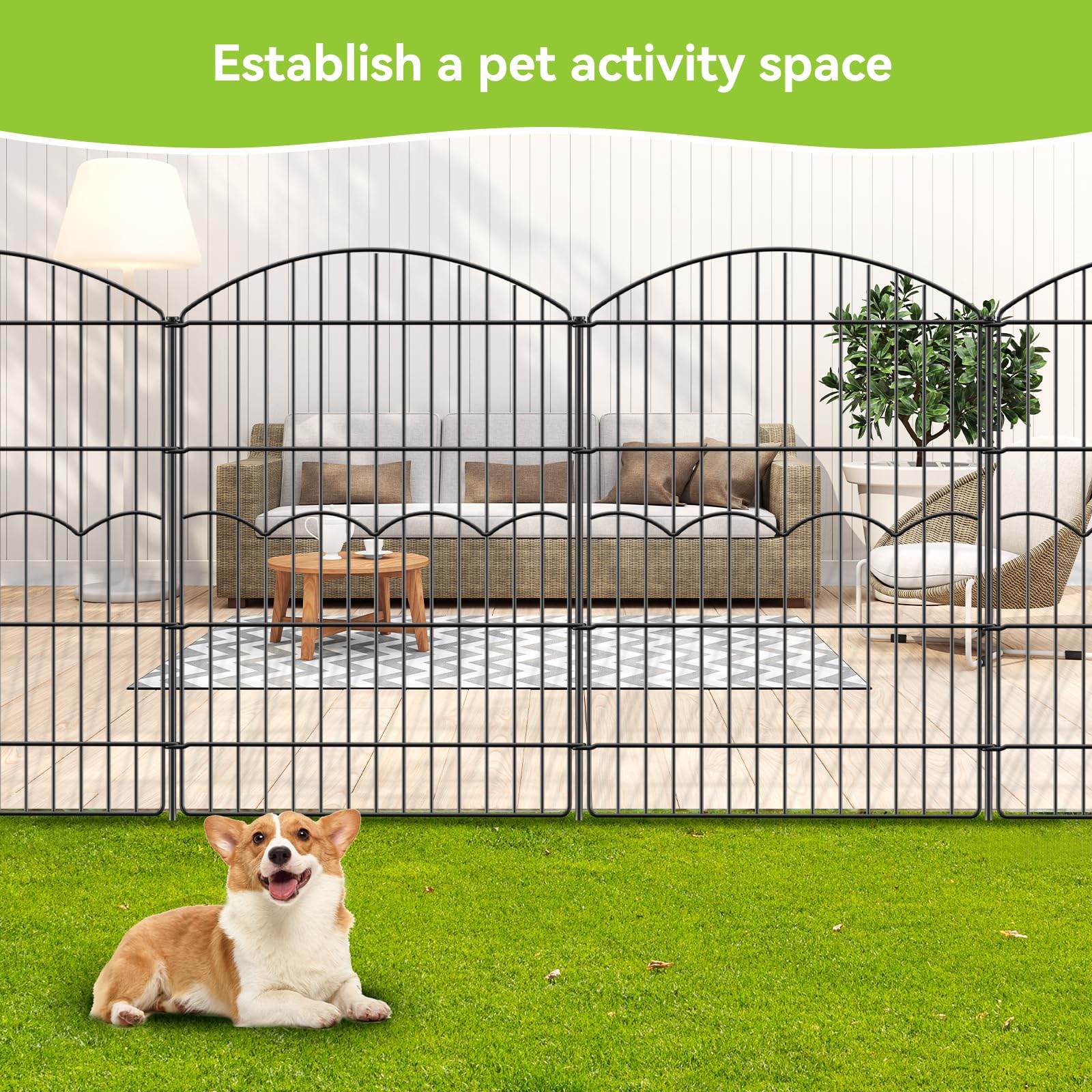 FIRSTNESS Yard-edge fence creates private borders around beds and paths.