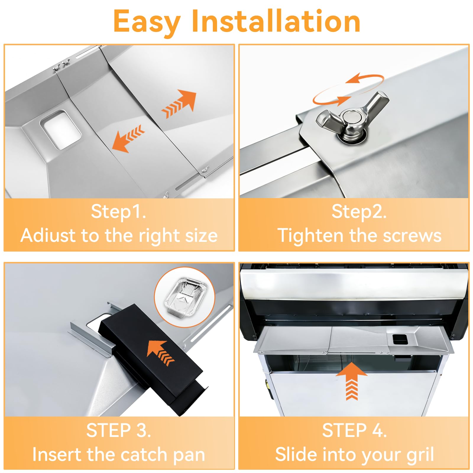 FIRXZYMZ easy-clean drip pan reduces mess during grilling
