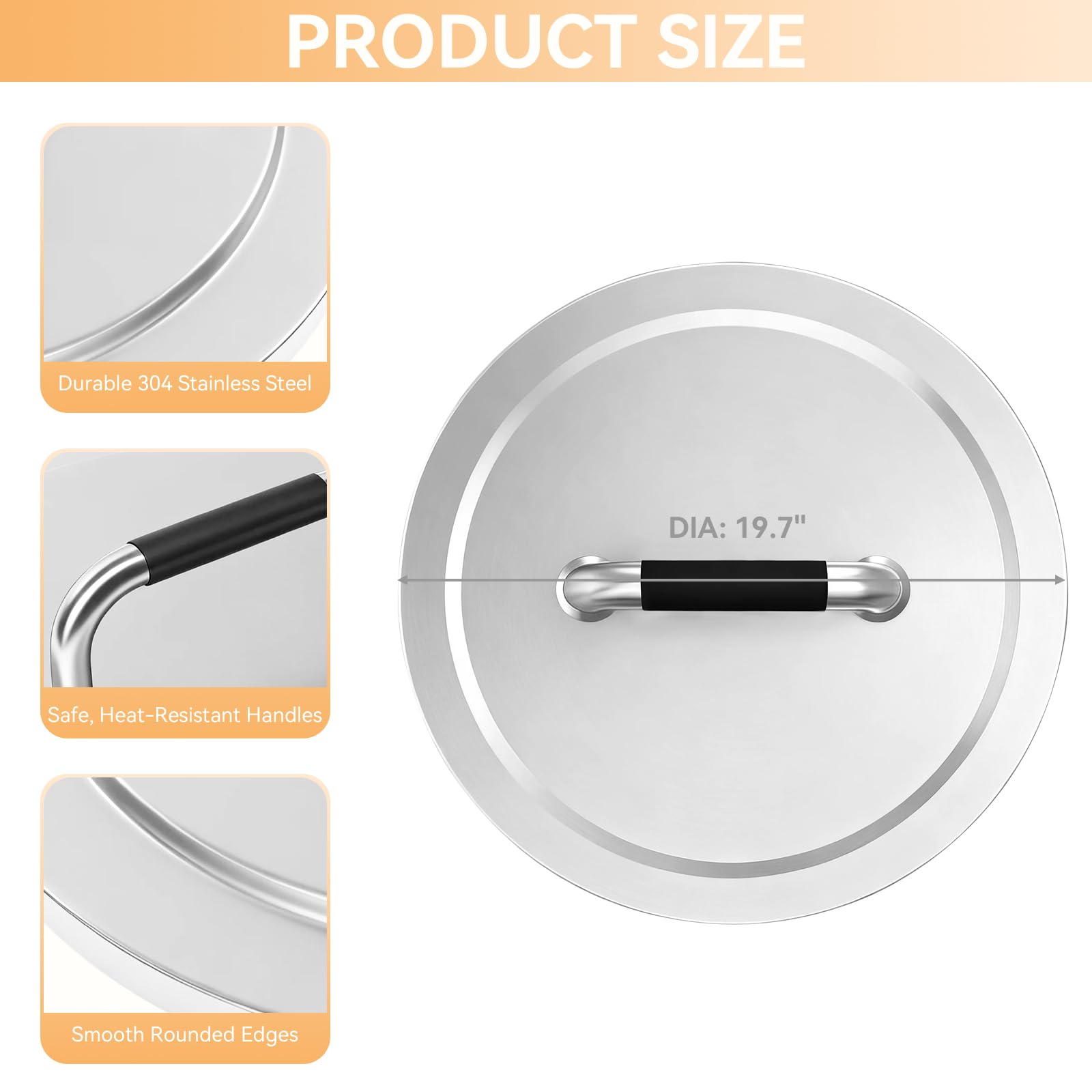 FIRXZYMZ lid shows durable 304 stainless steel construction for rust resistance