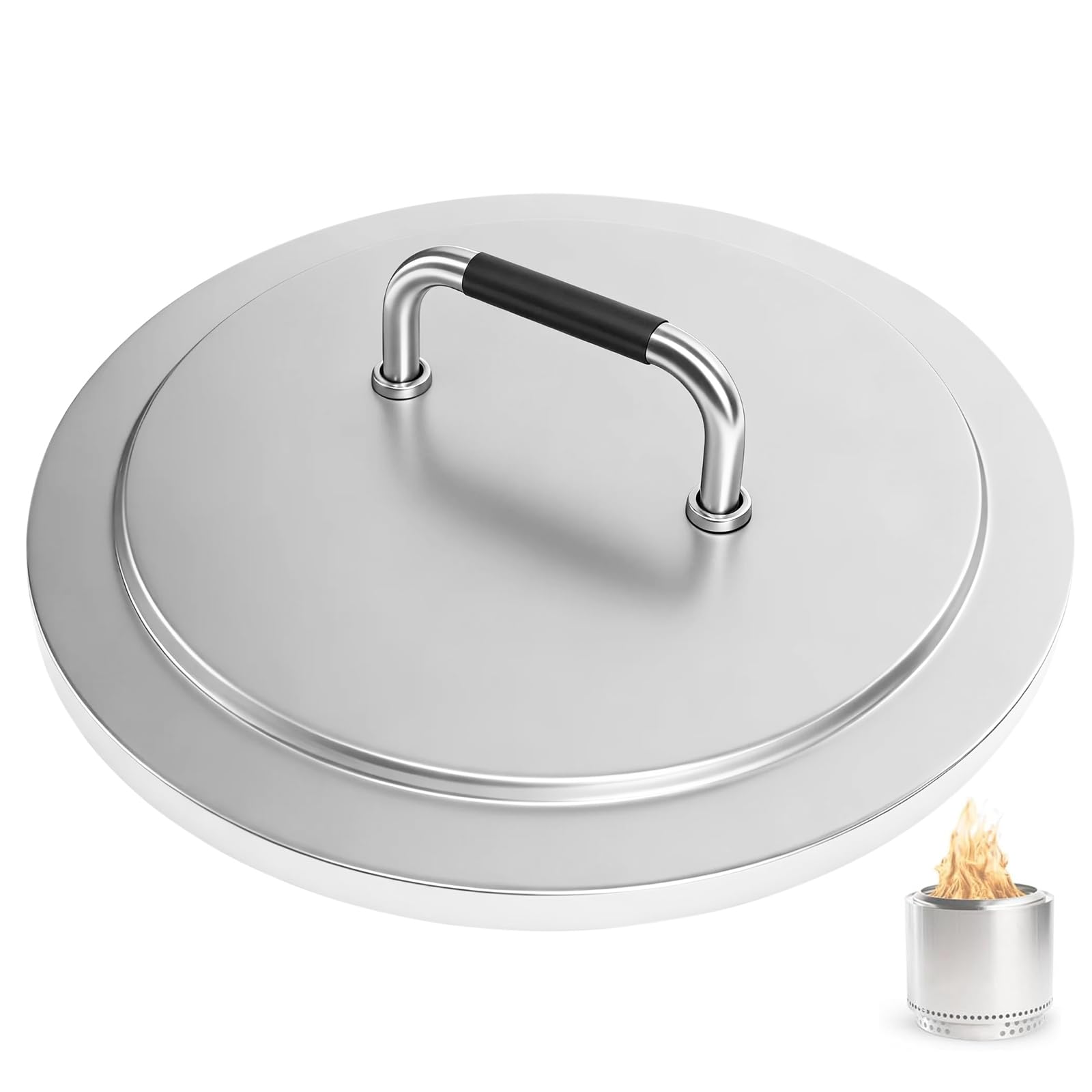 FIRXZYMZ fire pit lid on Bonfire 19.5-inch round for secure outdoor protection