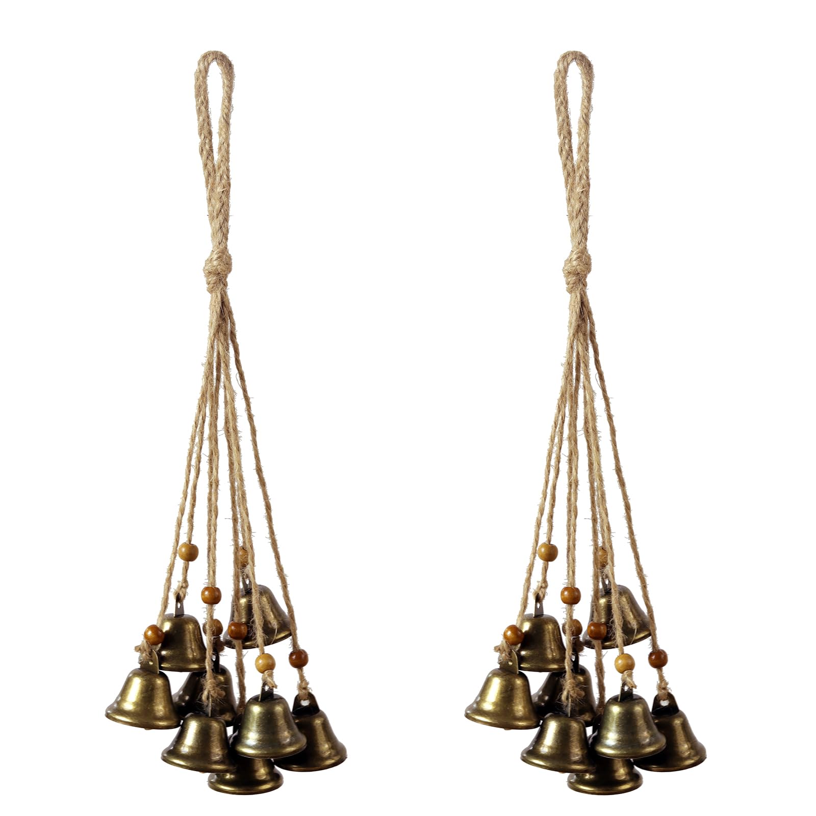 Fishknow hanging witch bells door brass highlight decorative door charm and alert