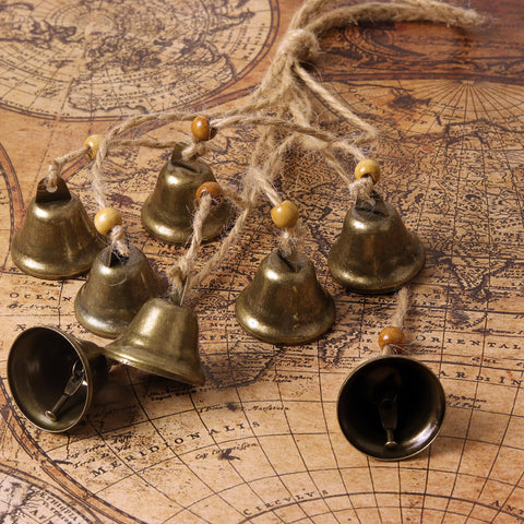Fishknow hemp rope witch bells with wooden beads offer charming decor accents