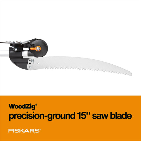 Fiskars 15-inch double-grind saw blade handles thicker branches with ease.