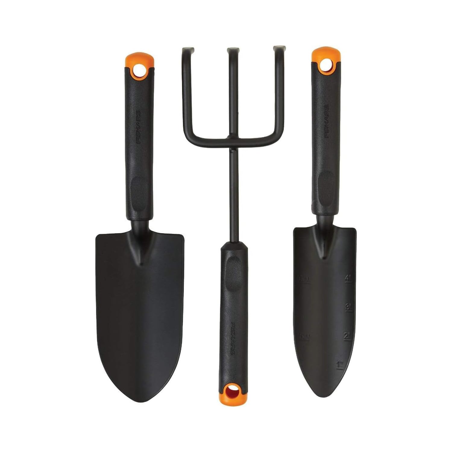 Fiskars 3-Piece Garden Tool Set trowel with rust-resistant steel for precise planting