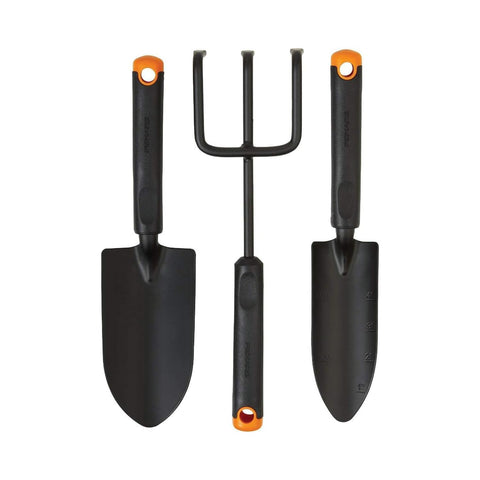 Fiskars 3-Piece Garden Tool Set trowel with rust-resistant steel for precise planting