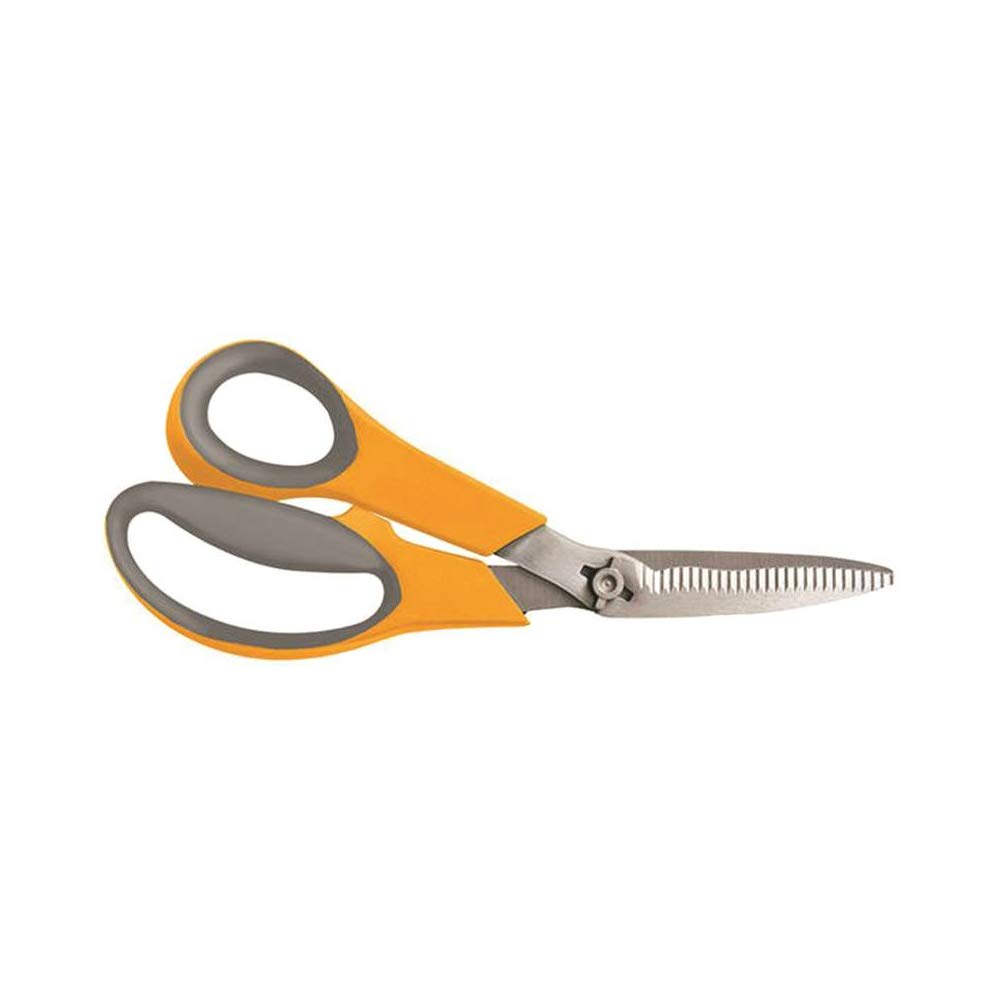 Fiskars 8-inch steel blade vegetable shear with steel handle for precise herb trimming.