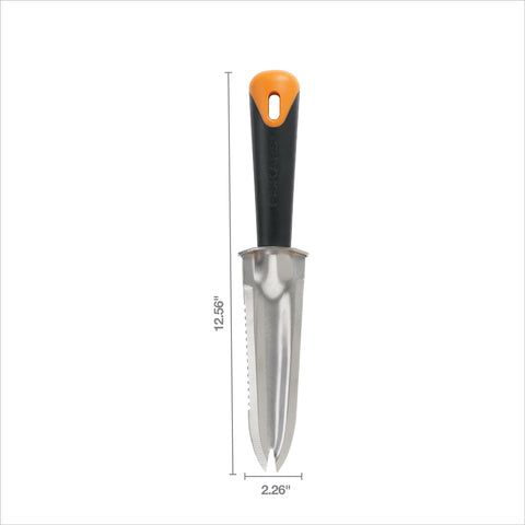 Fiskars Garden Knife assists root removal for easier bed and border weeding.