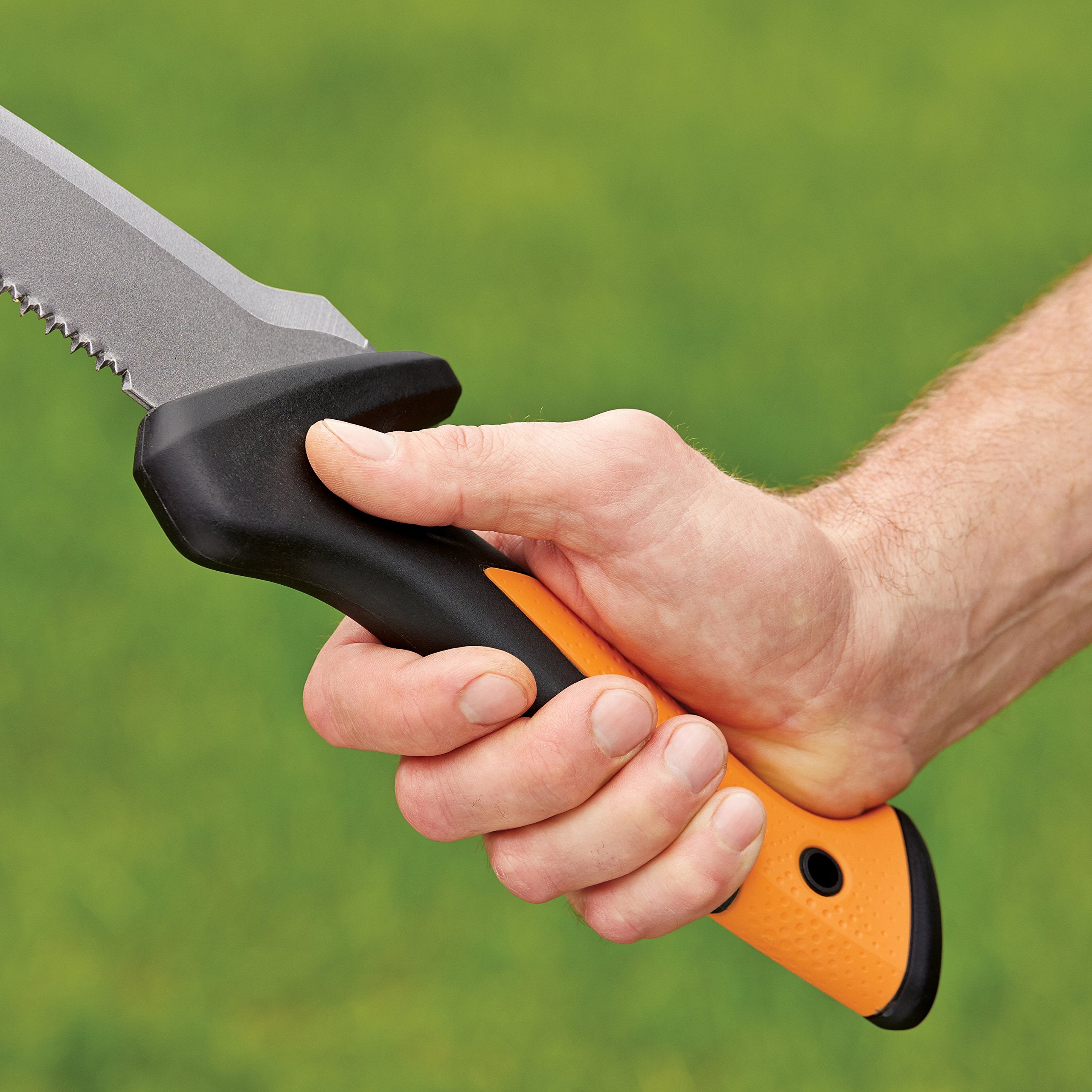 Fiskars billhook saw lifetime warranty badge highlights durability