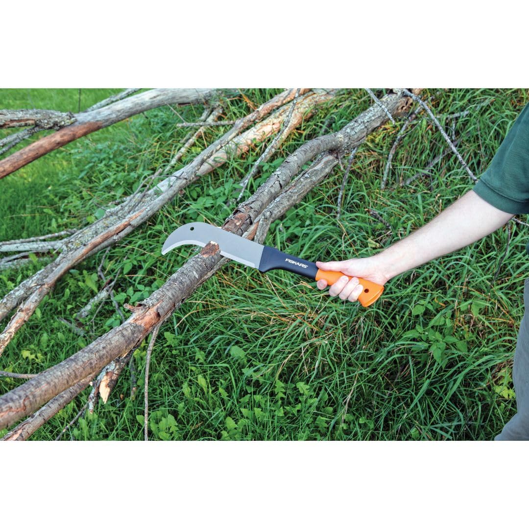 Fiskars Brush Axe sheath storage for organized yard work
