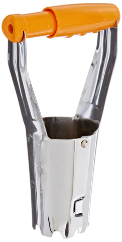 Fiskars Bulb Planter with spring-loaded handle for easy bulb release during planting