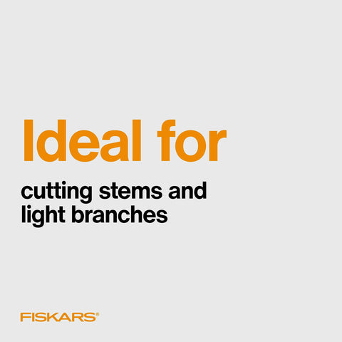 Fiskars bypass pruning shears cut capacity up to 5/8 inch.
