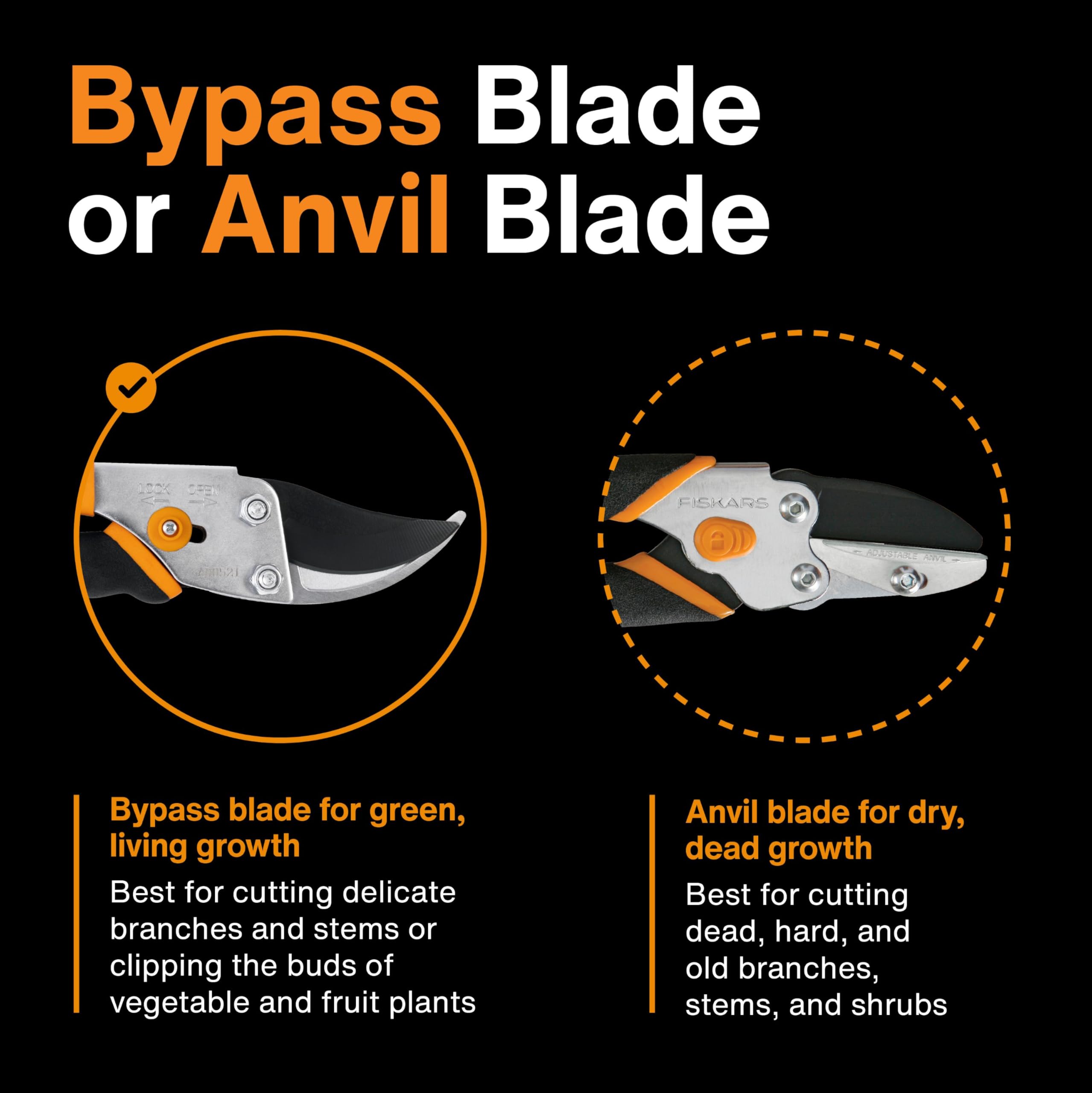 Fiskars pruning shears durable steel blade built for heavy use