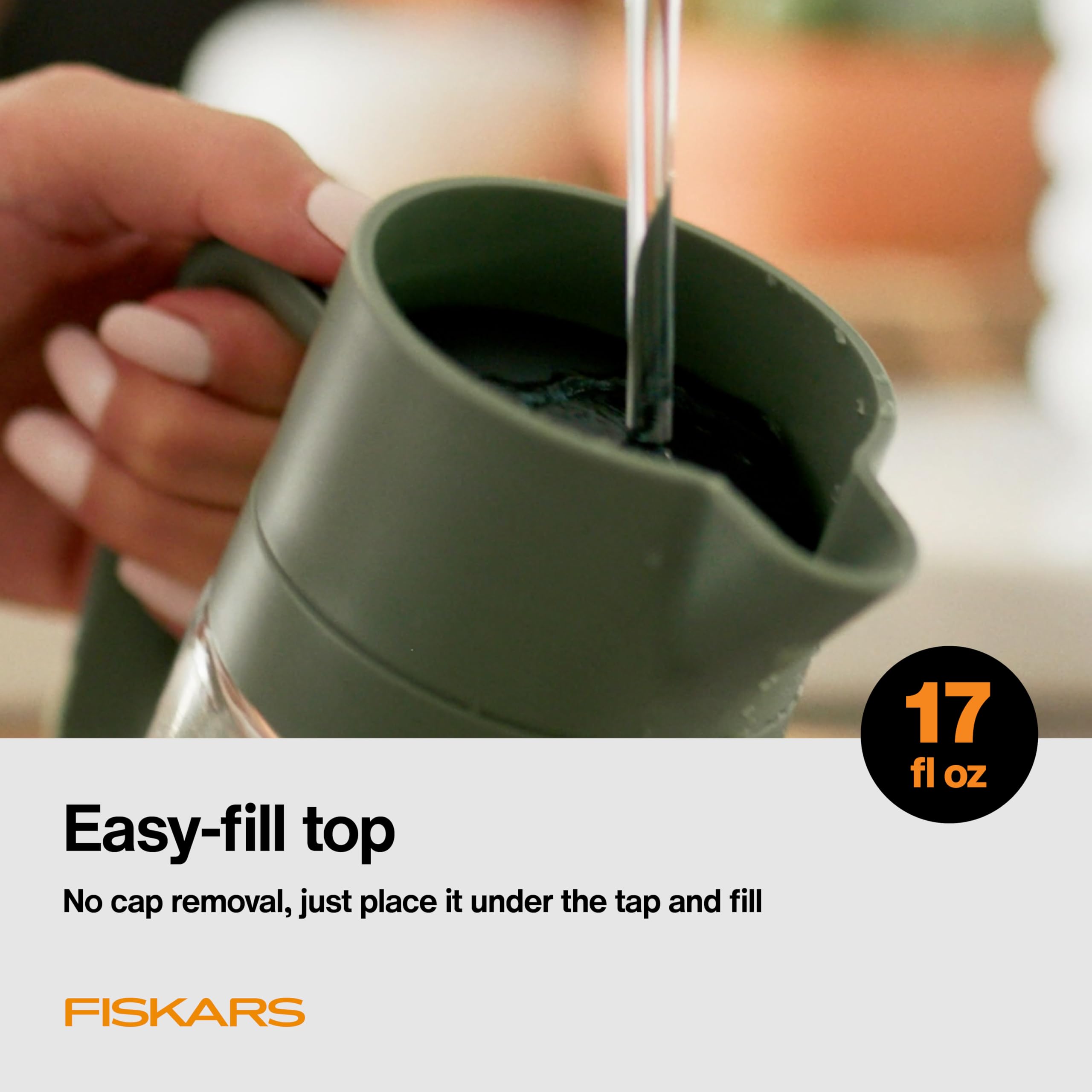 Fiskars compact 0.5L capacity fits windowsills and shelves