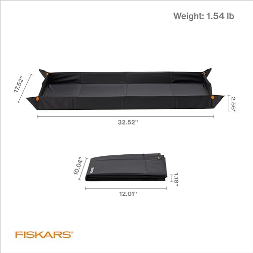 Fiskars Mat corners snapped to form firm sides containing soil and debris