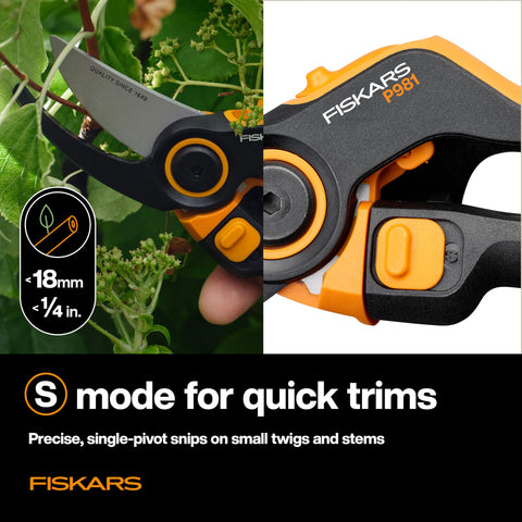 Fiskars DualAction Pruner SoftGrip handle closeup showing comfortable grip