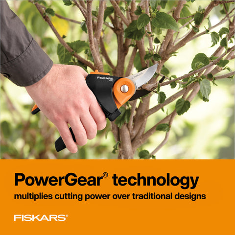 Fiskars DuraFrame construction adds strength with lighter weight.