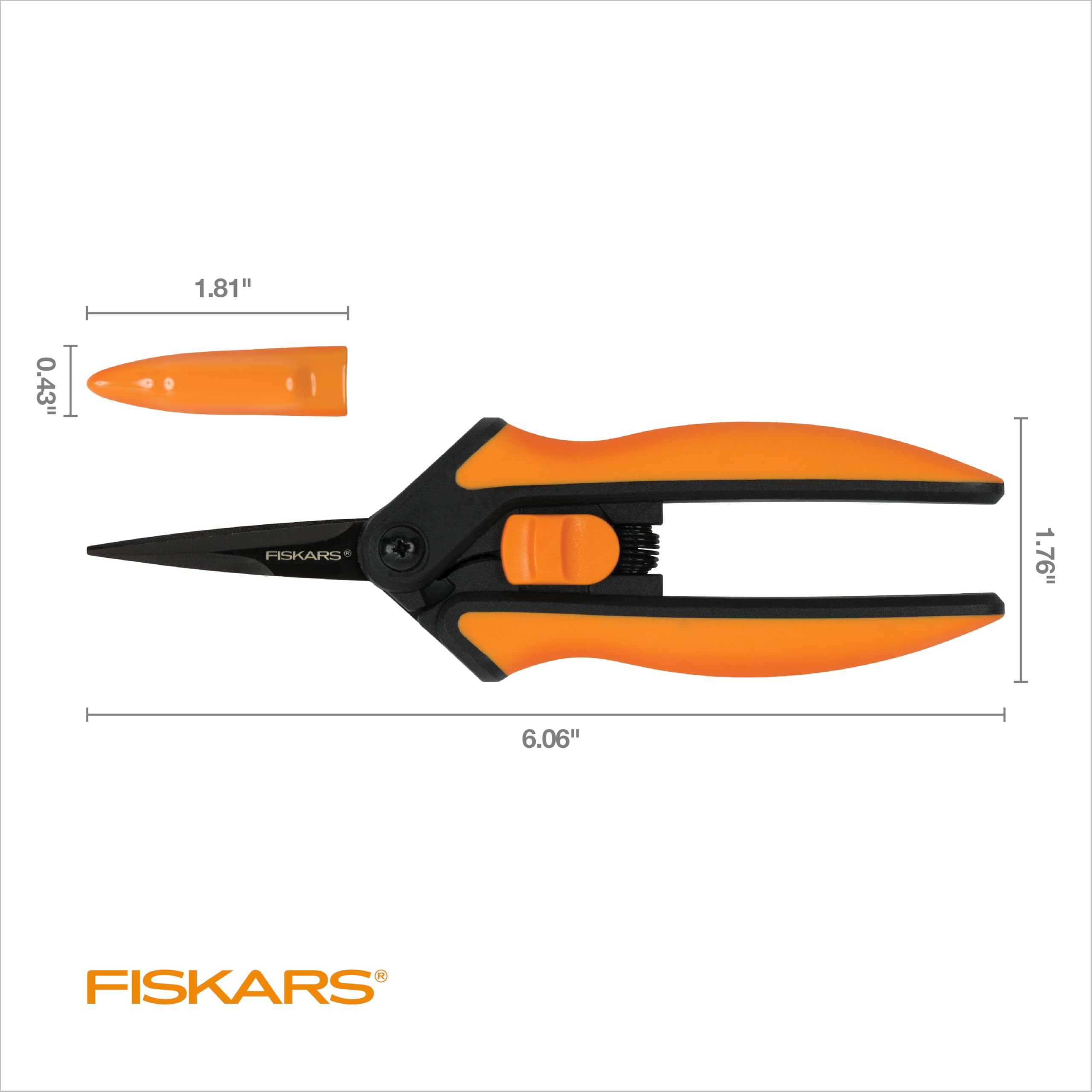 Fiskars non-stick coating minimizes resin buildup when cutting sticky plants.