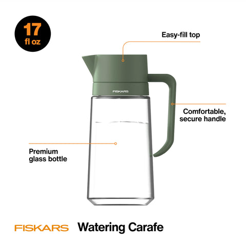Fiskars easy-fill top carafe simplifying refills with a mess-free pour