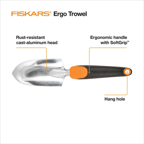 Fiskars Ergo Trowel lifetime warranty offers peace of mind.