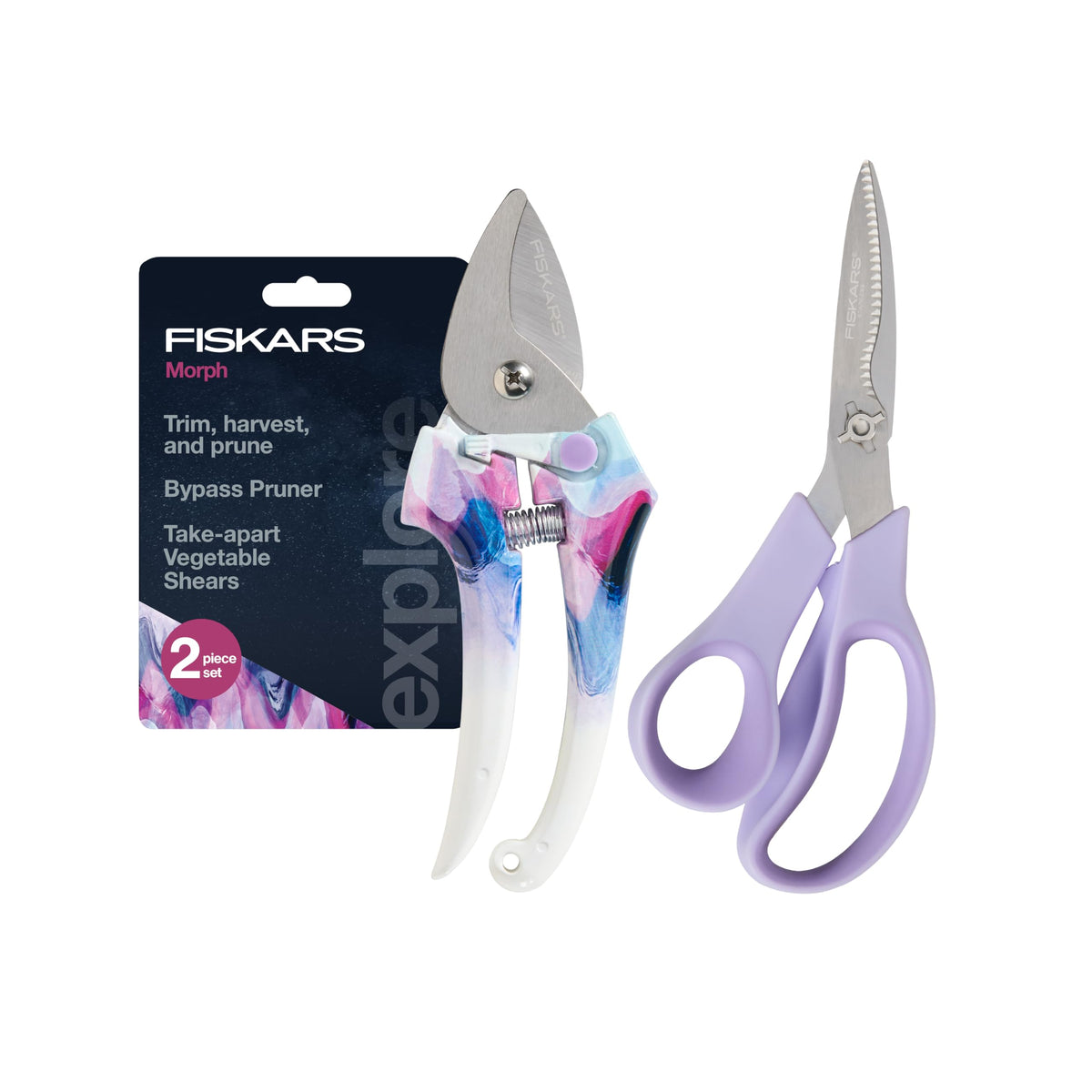 Fiskars Explore Bypass Pruner cutting stems with precision for pruning
