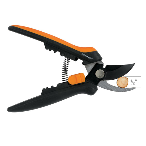 Fiskars Floral Pruner built-in wire cutter shown for floral arrangements