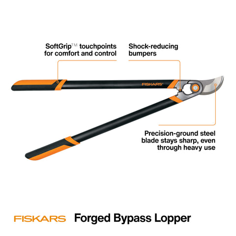 Fiskars lopper low-friction coating ensures smooth cutting through sap