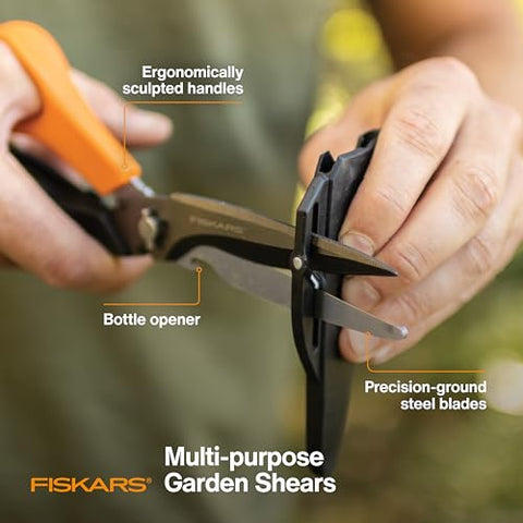 Fiskars garden scissors with wire cutter for light cords and rope