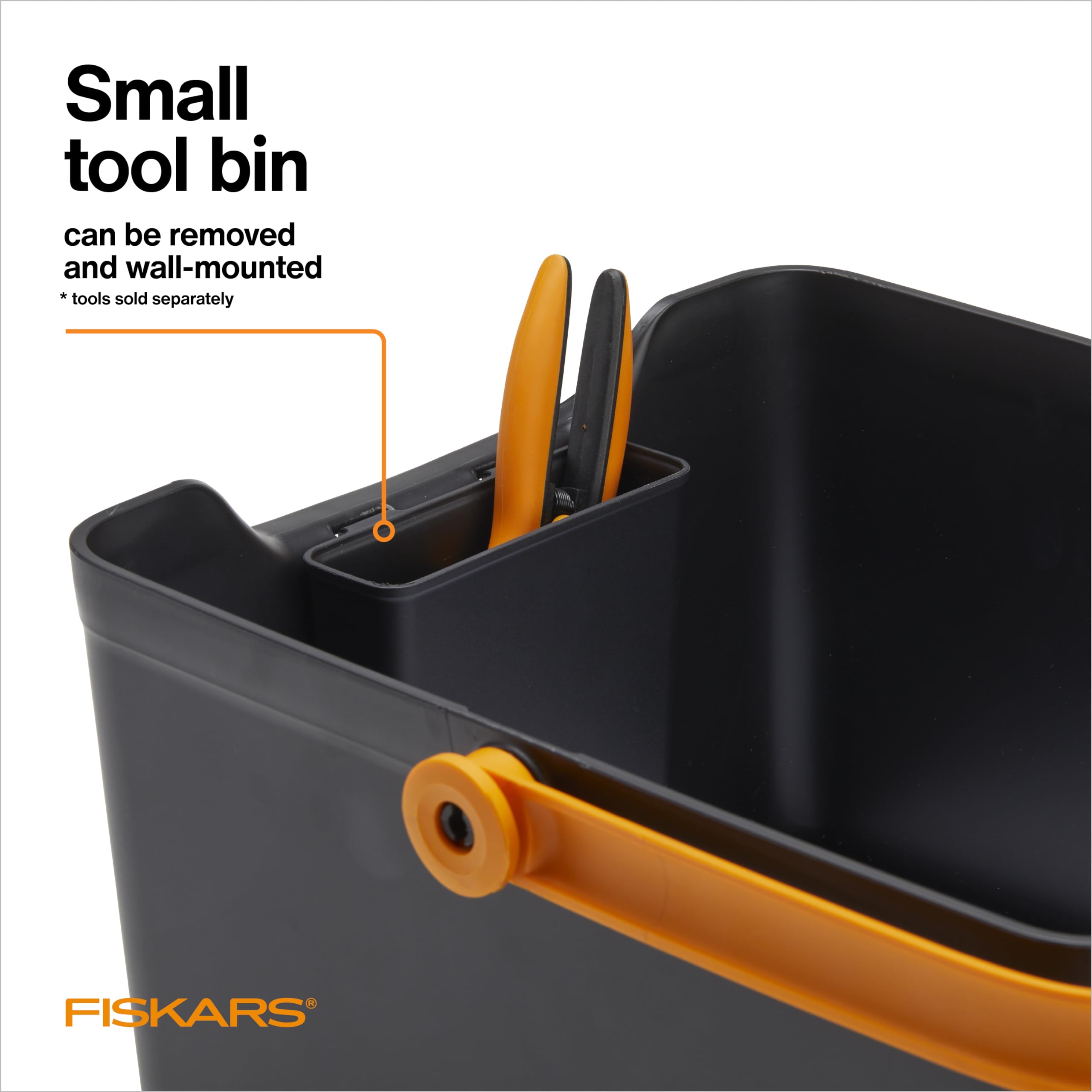 Fiskars Garden Tool Caddy portable design for indoor and outdoor use.