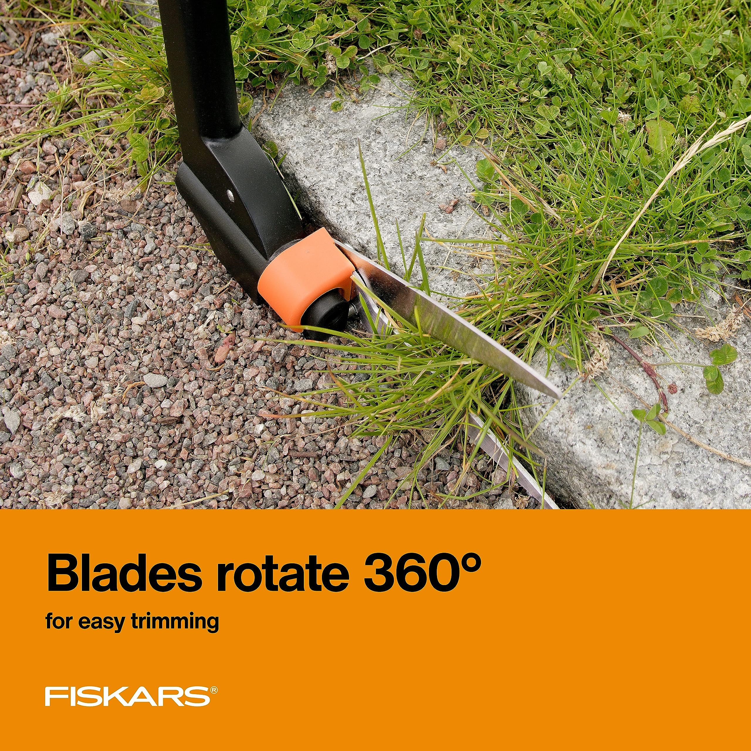 Fiskars non-slip grip offers steady control during trimming.
