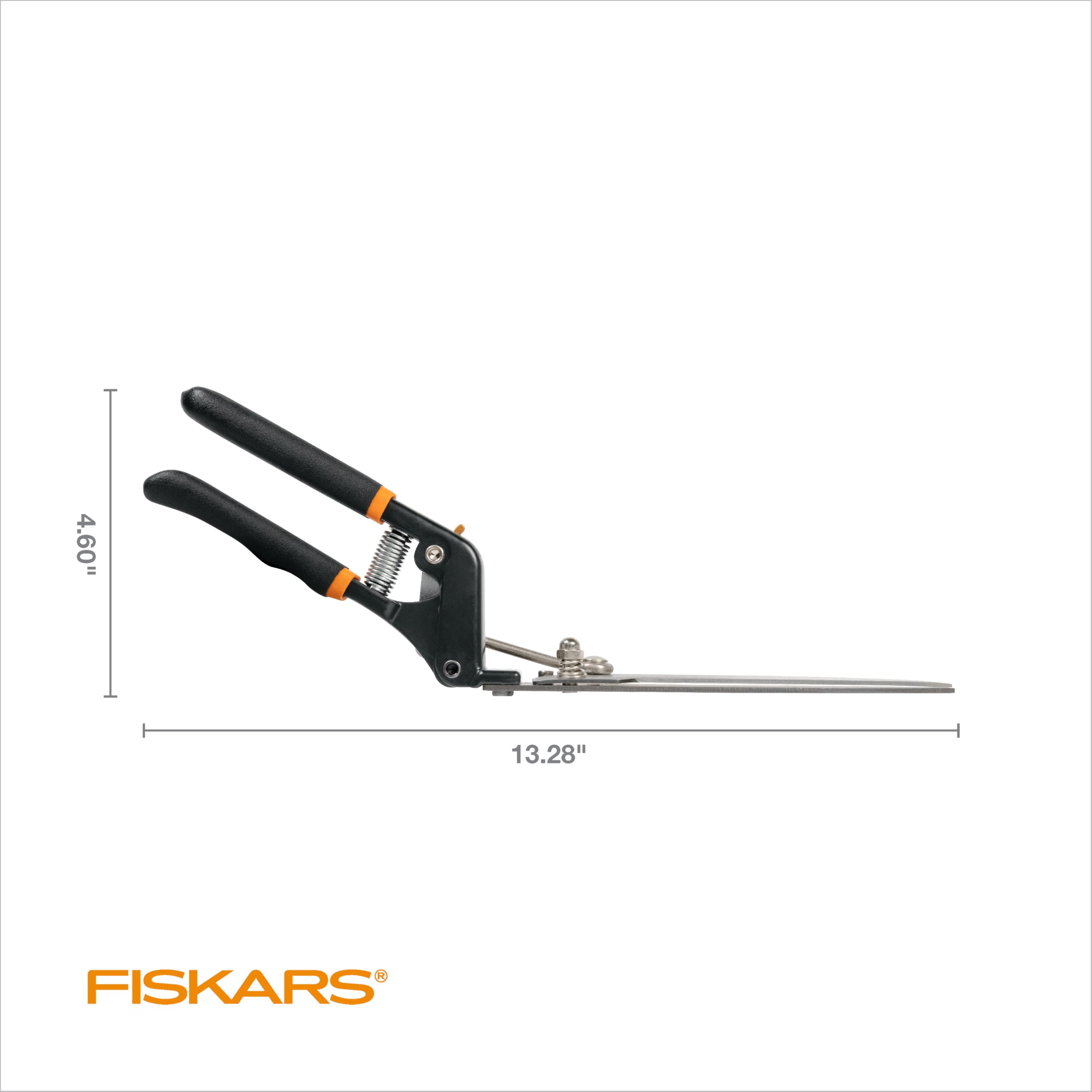 Fiskars grass shears safety lock shows secure storage and transport.