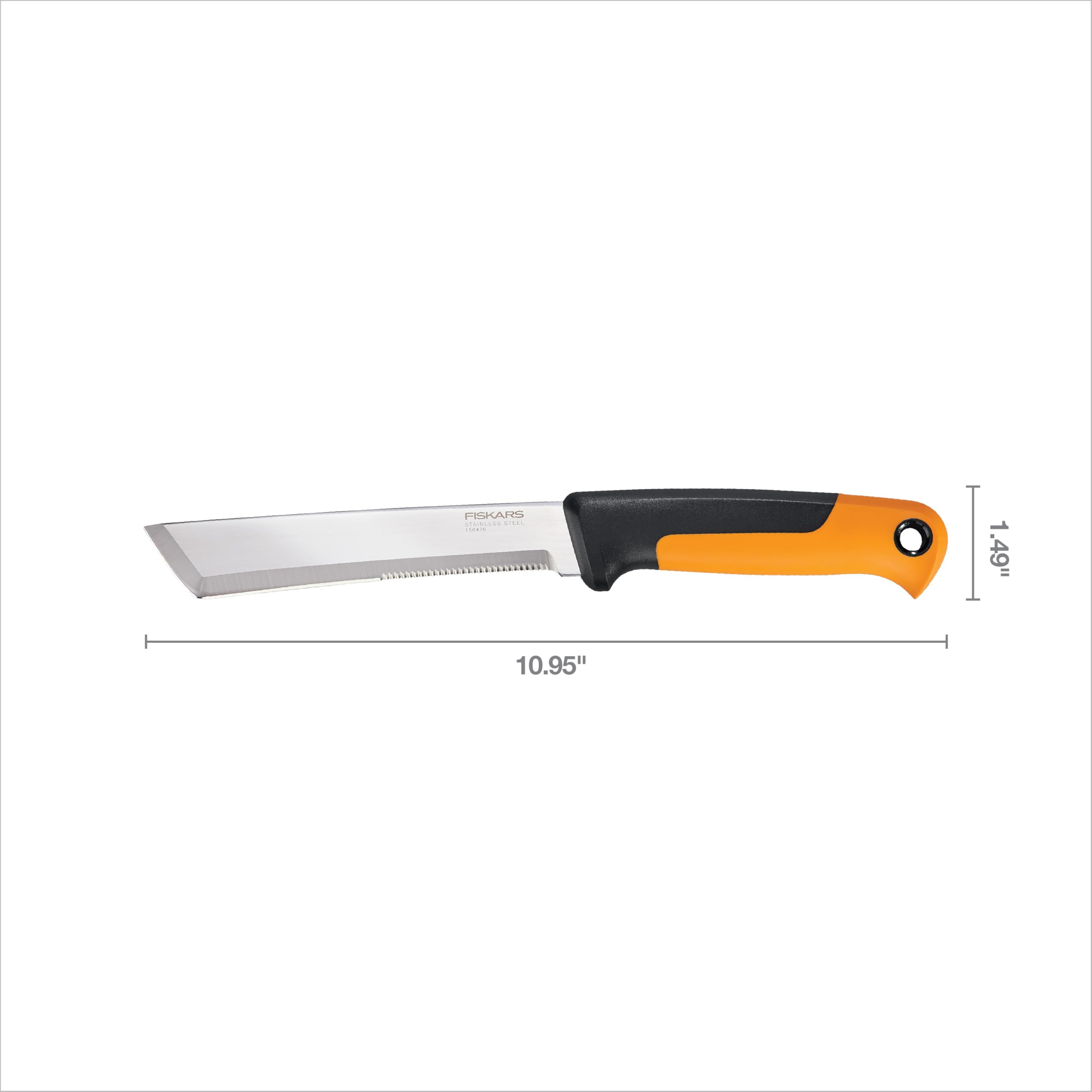 Fiskars Harvesting Knife belt-loop sheath keeps the tool secure between tasks.