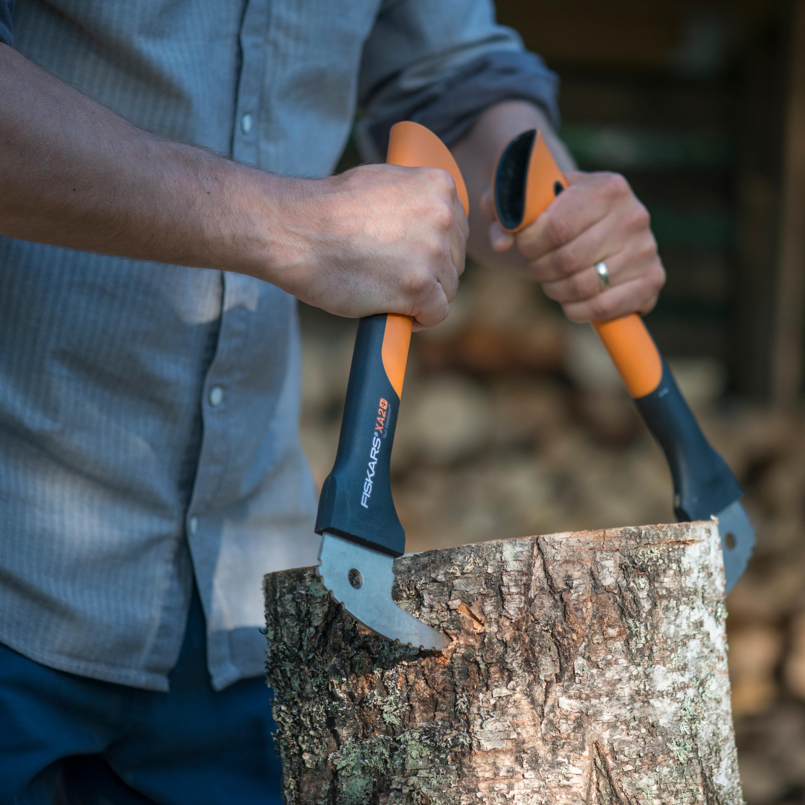 Fiskars Hookaroon 12-inch reach helps moving larger logs safely.