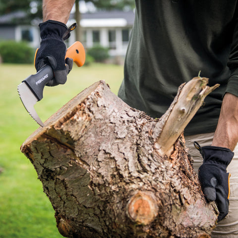 Fiskars Hookaroon ideal for garden and yard cleanup tasks.