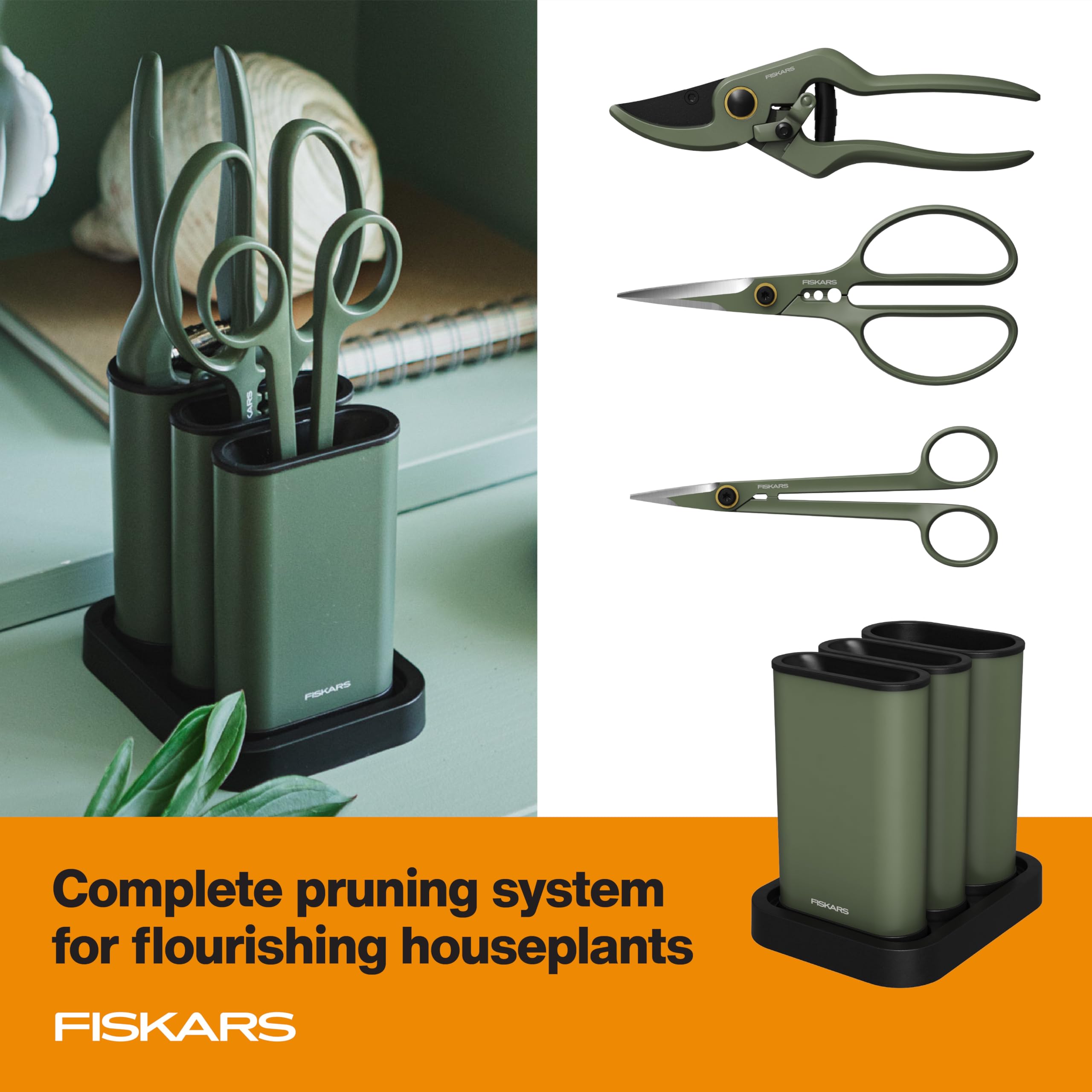 Fiskars shaper shears deliver clean cuts on broad leaves.