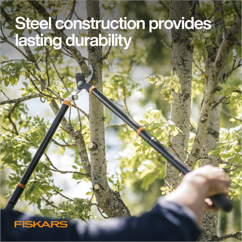 Fiskars loppers bush-trimmer design supports pruning around shrubs.