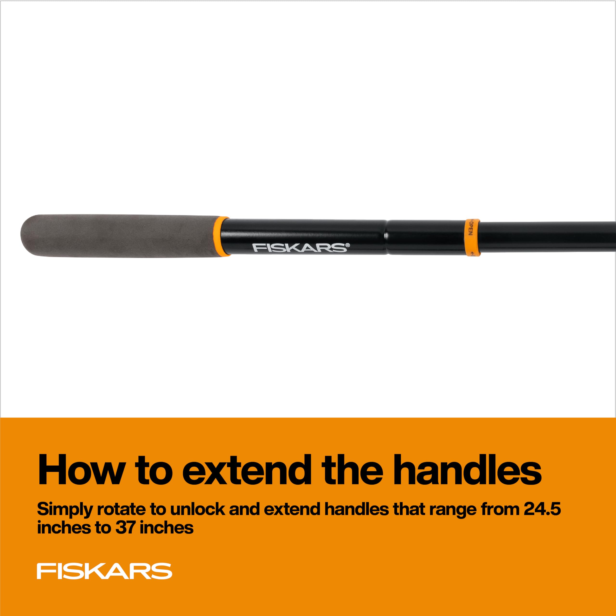 Fiskars loppers ergonomic-rounded-handles provide comfortable control.