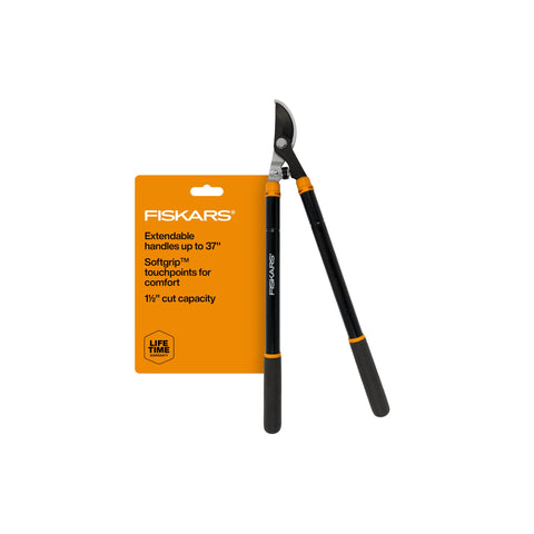 Fiskars loppers extendable handle showcases versatile reach for tall branch trimming.