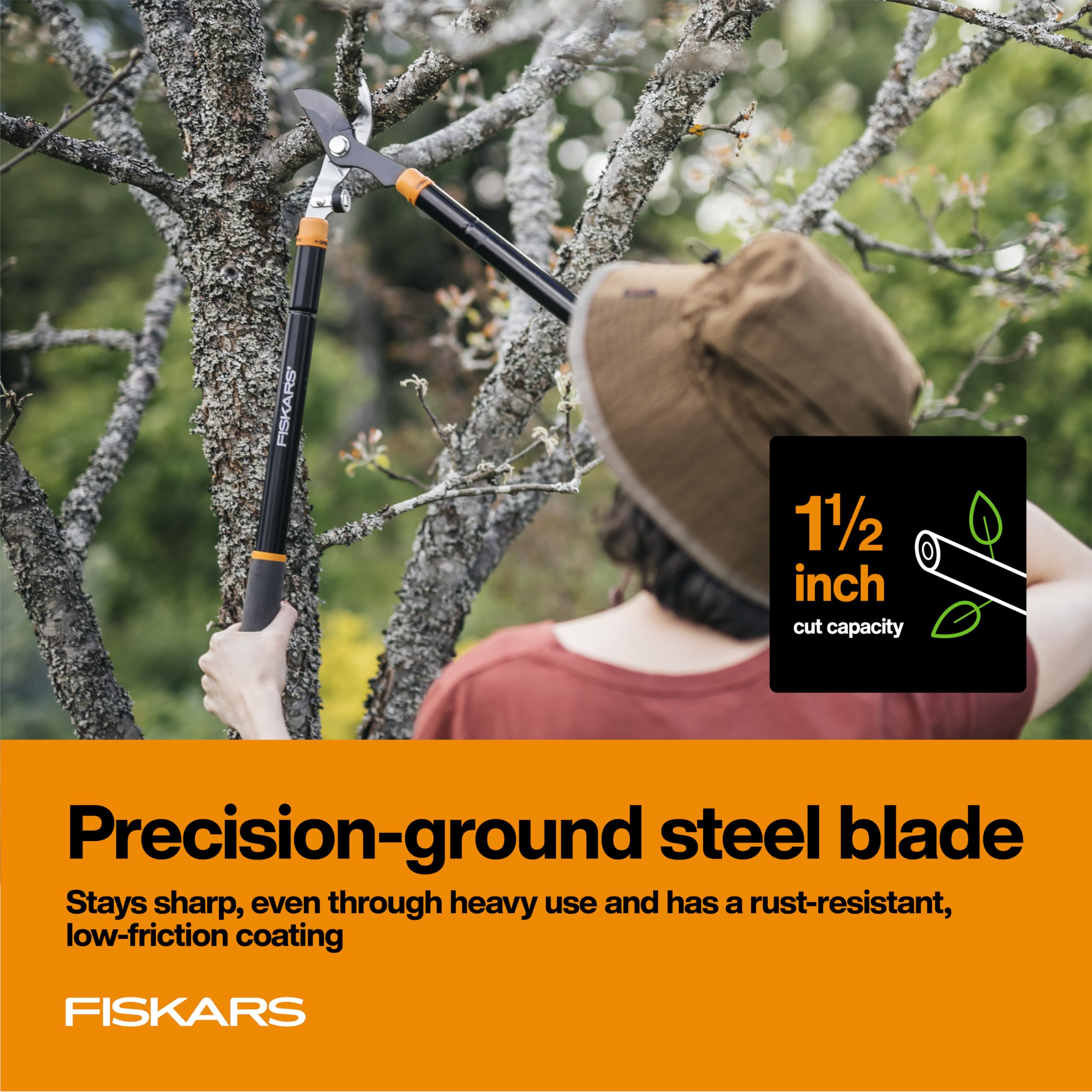 Fiskars loppers softgrip handles provide comfortable control during extended pruning.