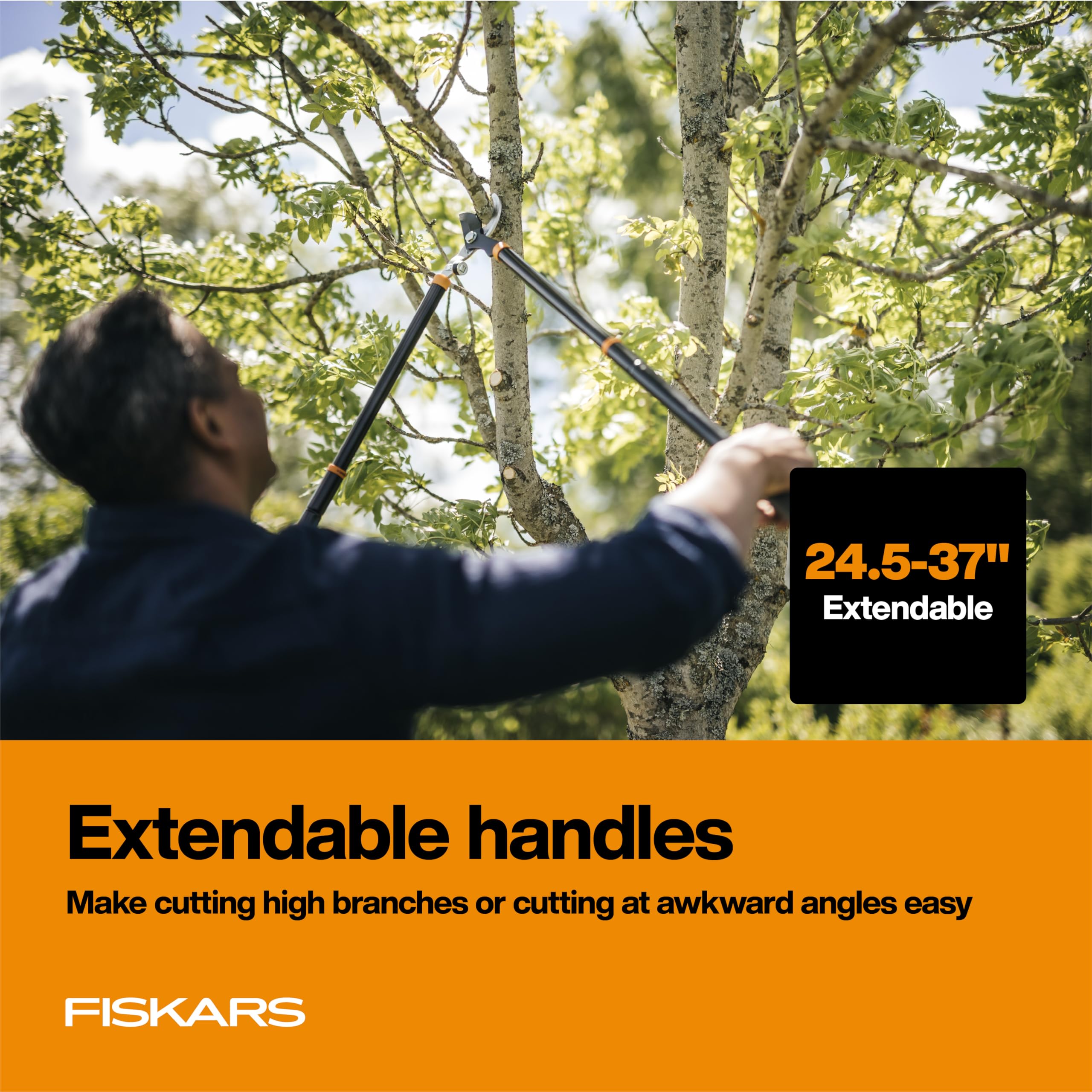 Fiskars loppers with steel blade and non-stick coating resist gumming.
