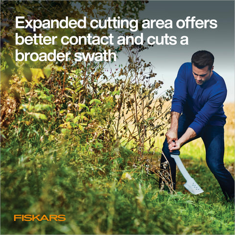 Fiskars machete curve blade pull-cut for rapid brush cutting
