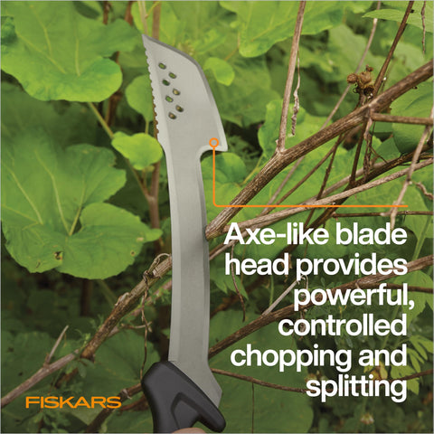 Fiskars hardened steel blade maintains edge under heavy use