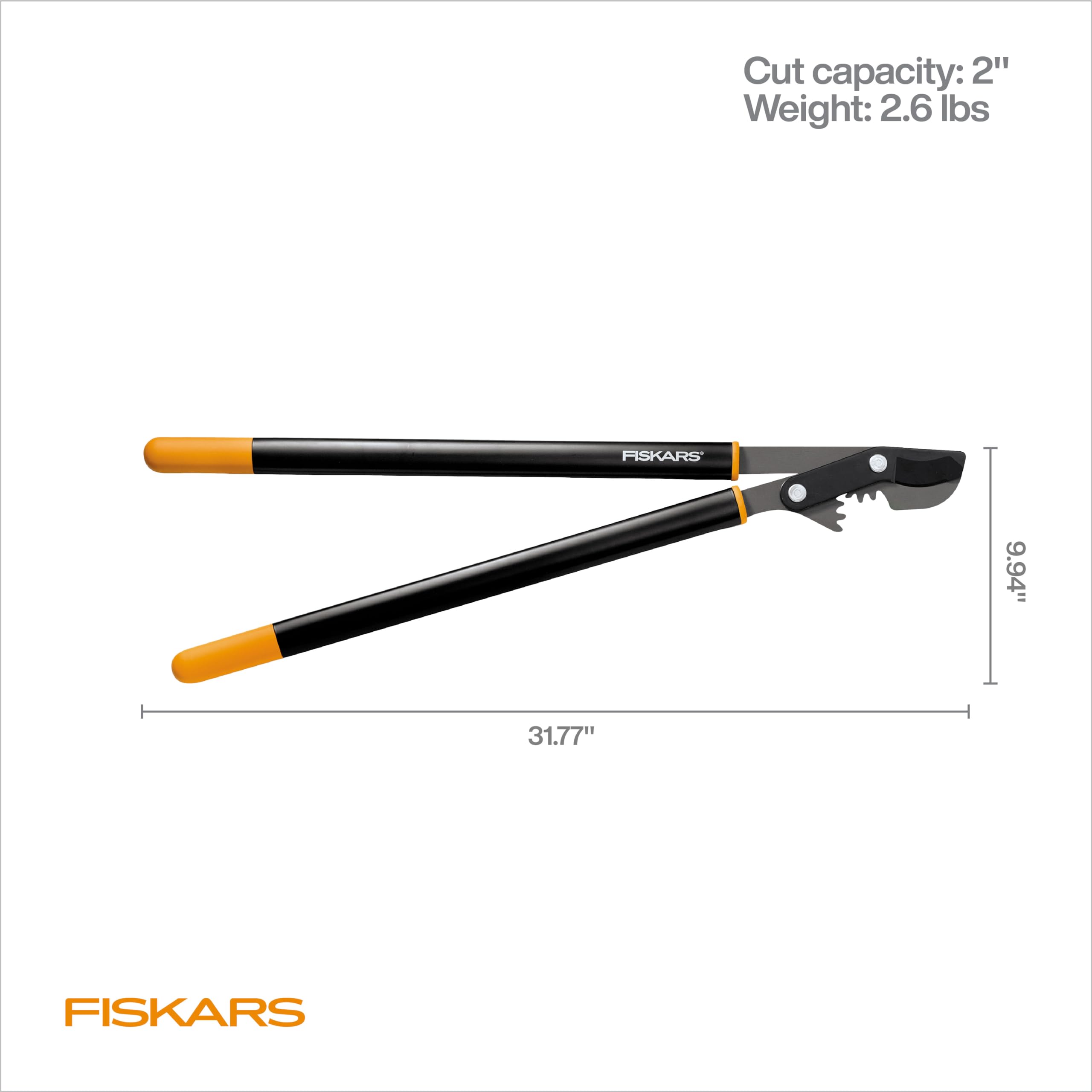 Fiskars PowerGear bypass lopper with lifetime warranty promise.