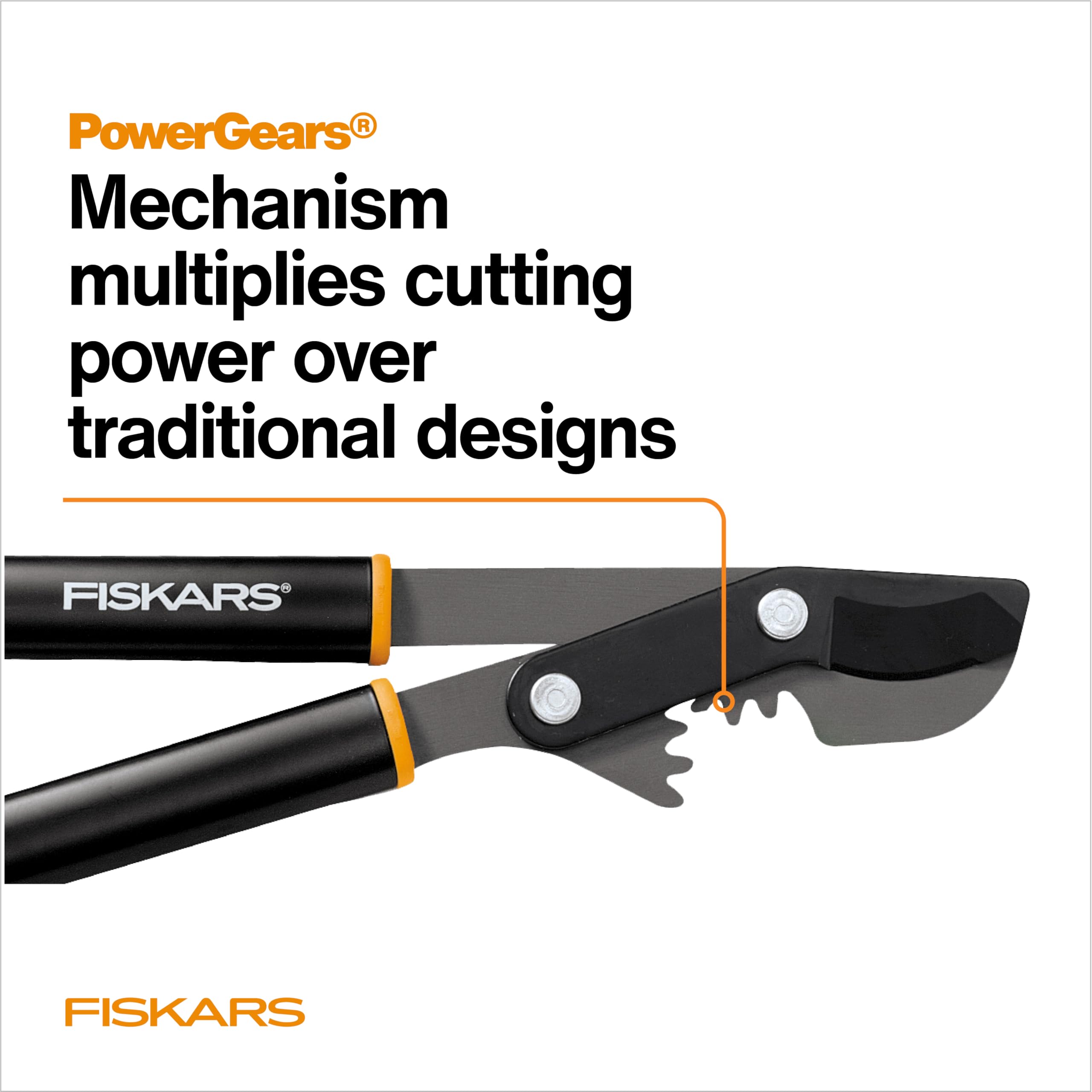 Fiskars PowerGear bypass lopper with non-stick coating reduces friction.