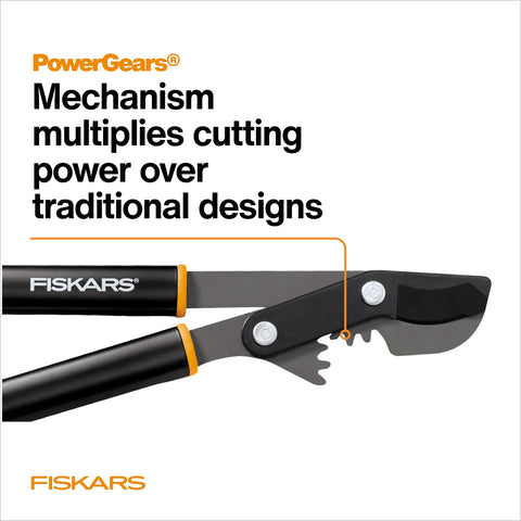 Fiskars PowerGear bypass lopper with non-stick coating reduces friction.
