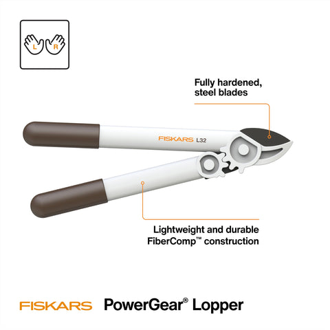 Fiskars PowerGear Lopper with anvil blade for dry, dead growth cuts