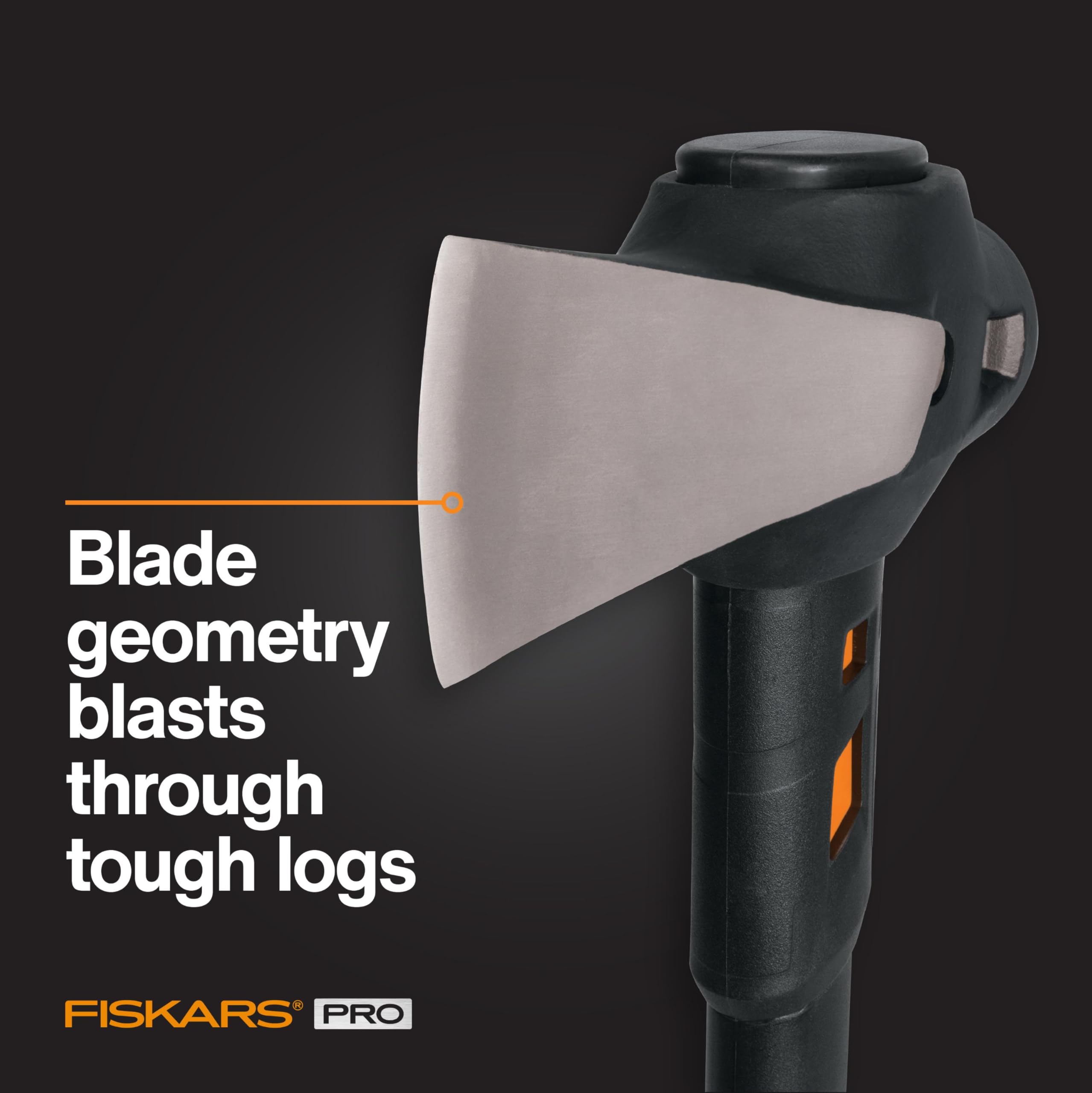 Fiskars Pro IsoCore 36-inch handle grip demonstrating non-slip texture for better control.