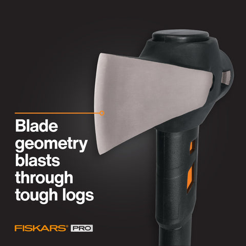 Fiskars Pro IsoCore 36-inch handle grip demonstrating non-slip texture for better control.