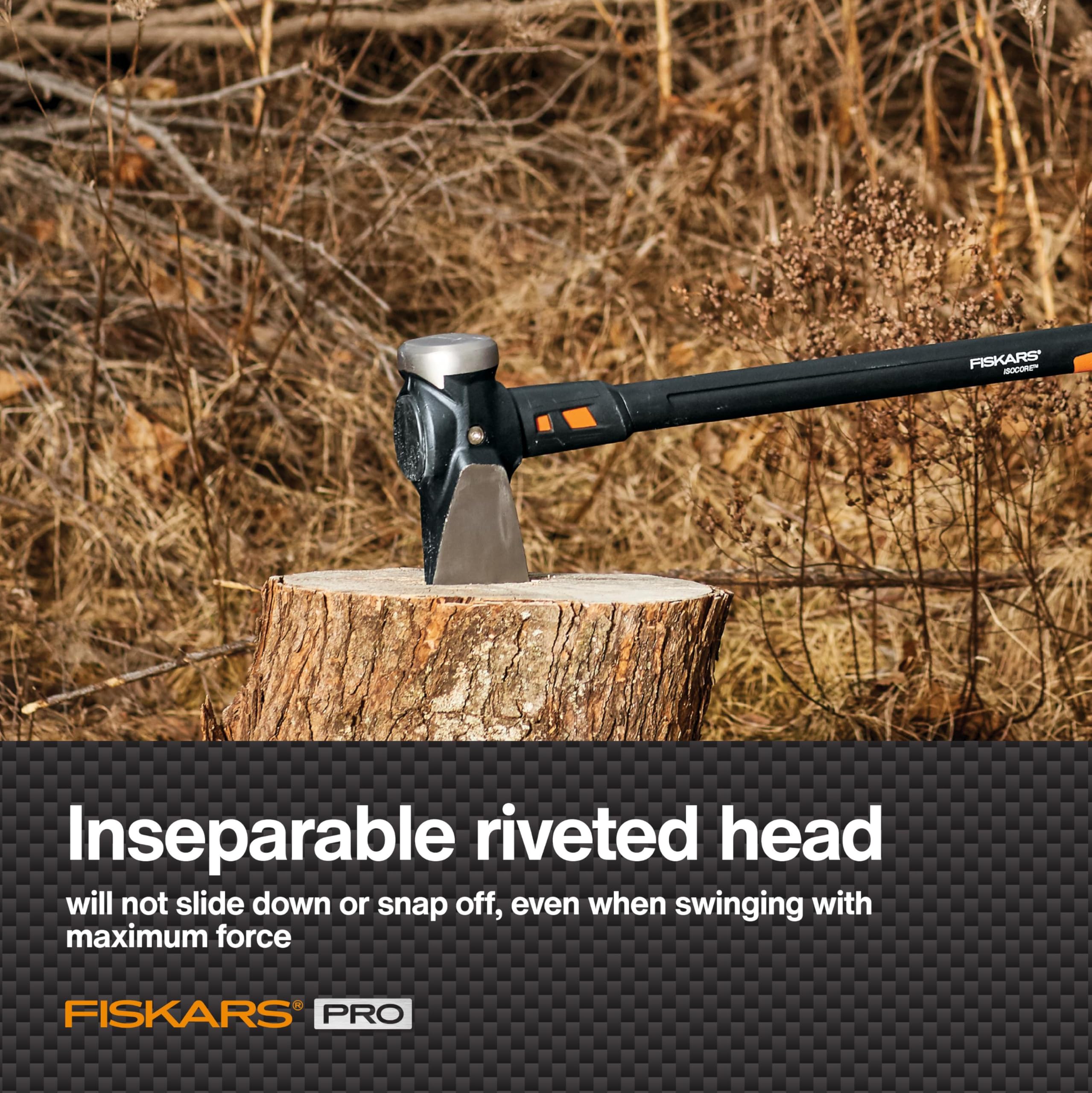 Close view of inseparable riveted head ensuring a secure connection during heavy swings.