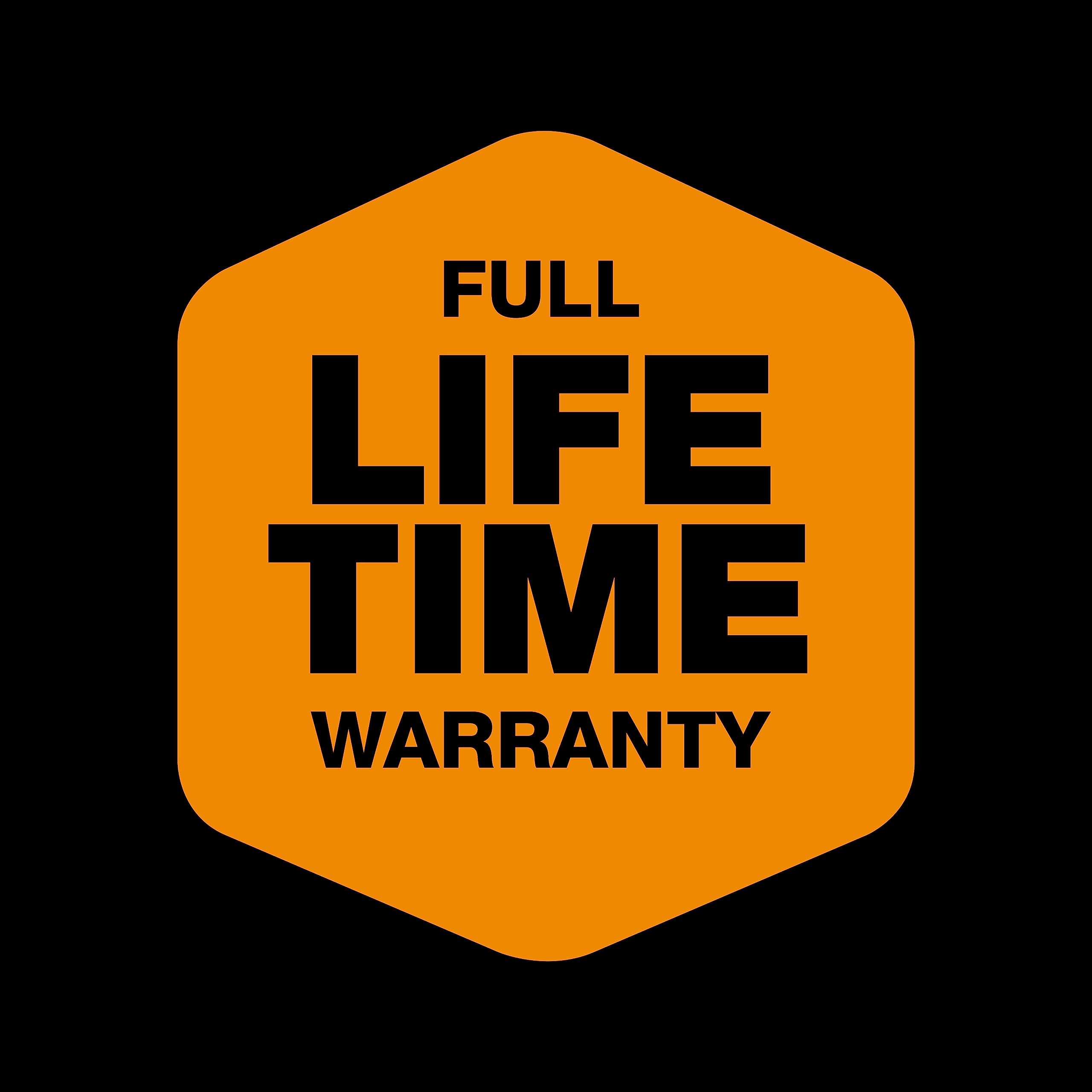 Lifetime warranty badge signals lasting reliability