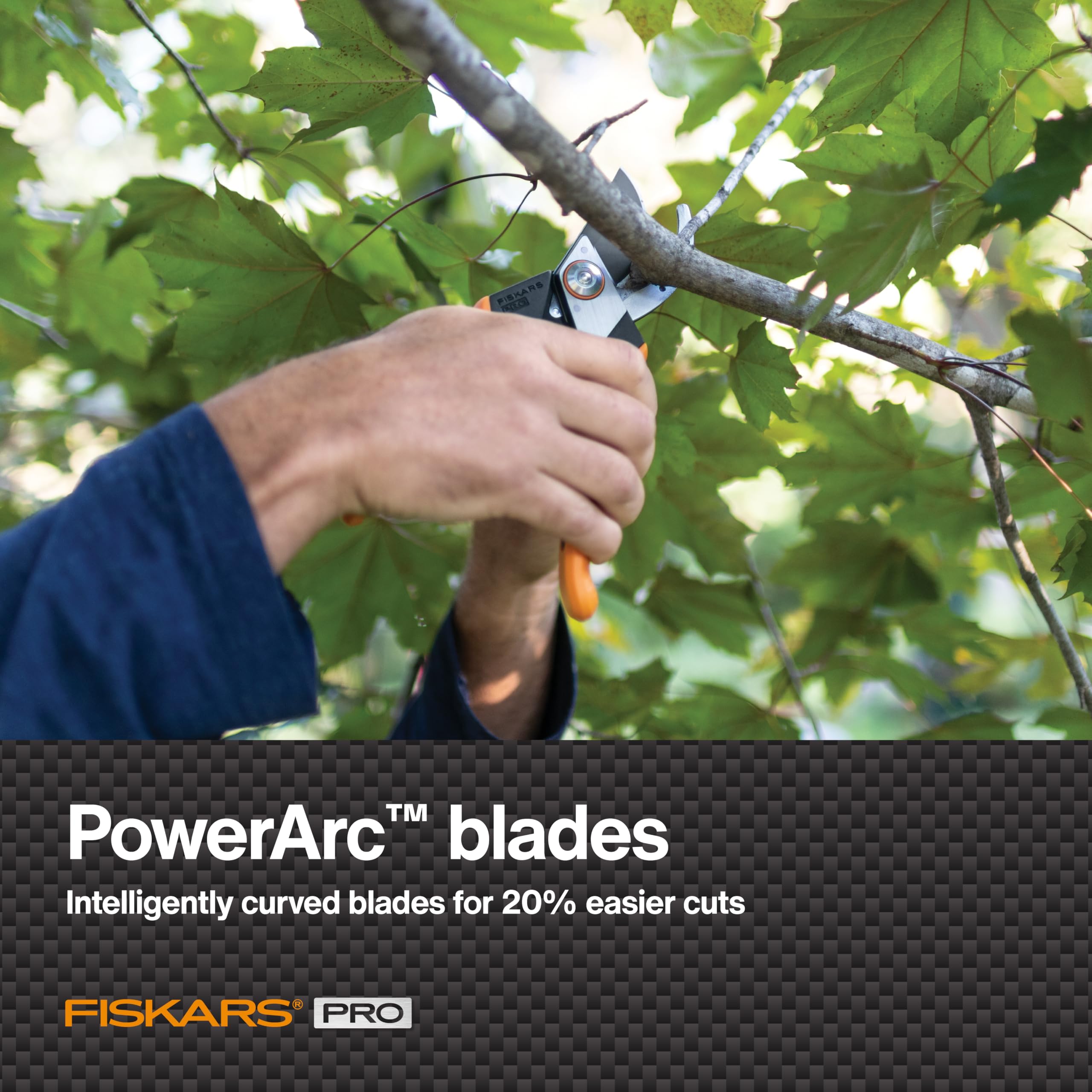 Fiskars Pro Pruner sharpenable blades stay sharp longer and are easy to replace.